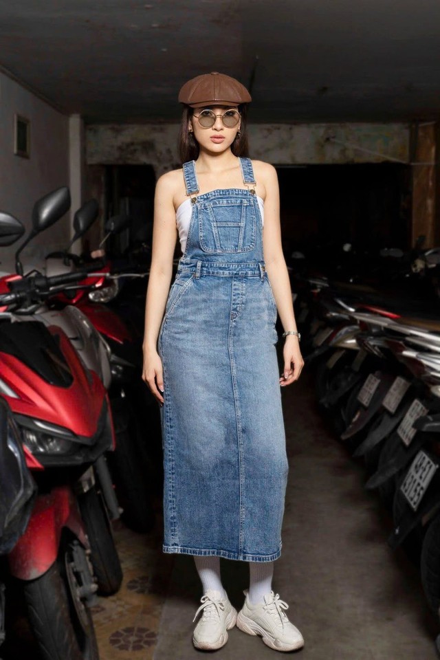 Nét đẹp thanh xuân cùng những chiếc quần, váy yếm- Ảnh 5. Nét đẹp thanh xuân cùng những chiếc quần, váy yếm- Ảnh 5.