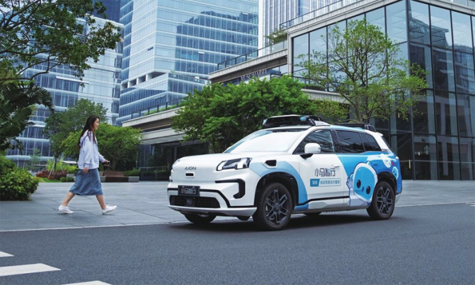 Taxi điện tự lái của Pony.ai tại Thâm Quyến. Ảnh: Pony.ai