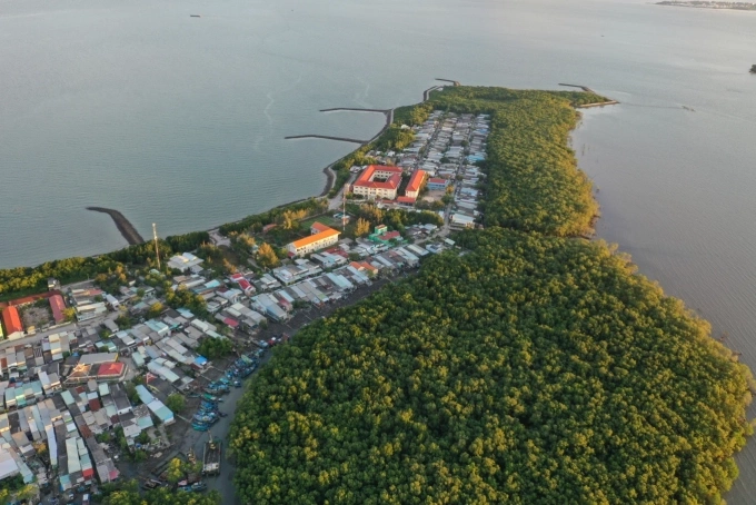 Một phần khu vực Cần Giờ được đề xuất xây dựng cảng trung chuyển. Ảnh: Quỳnh Trần