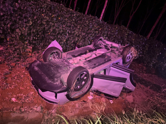 Hiện trường chiếc Lynk & Co 06 sau vụ tai nạn. Ảnh: người dân cung cấp