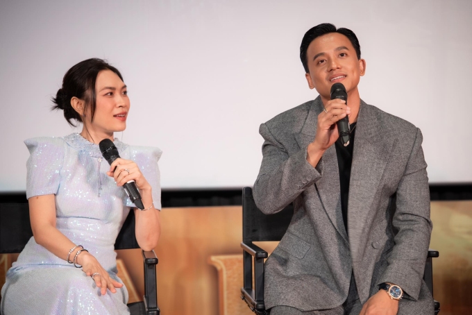 Mỹ Tâm, Mai Tài Phến ở buổi công chiếu Tài, chiều 2/3. Ảnh: Hòa Phạm