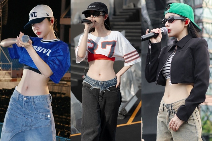 Gu mặc tôn eo của nữ chính Thỏ ơi 9
Tham gia tổng duyệt concert, LyLy diện bra-top kết hợp váy hoặc quần denim dáng rộng.