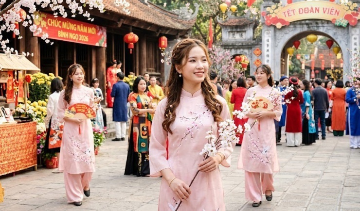 Kiểu tóc đẹp gọn gàng khi du Xuân 2026 3 Kiểu tóc tết nửa đầu mang lại vẻ đẹp dịu dàng, trong trẻo.