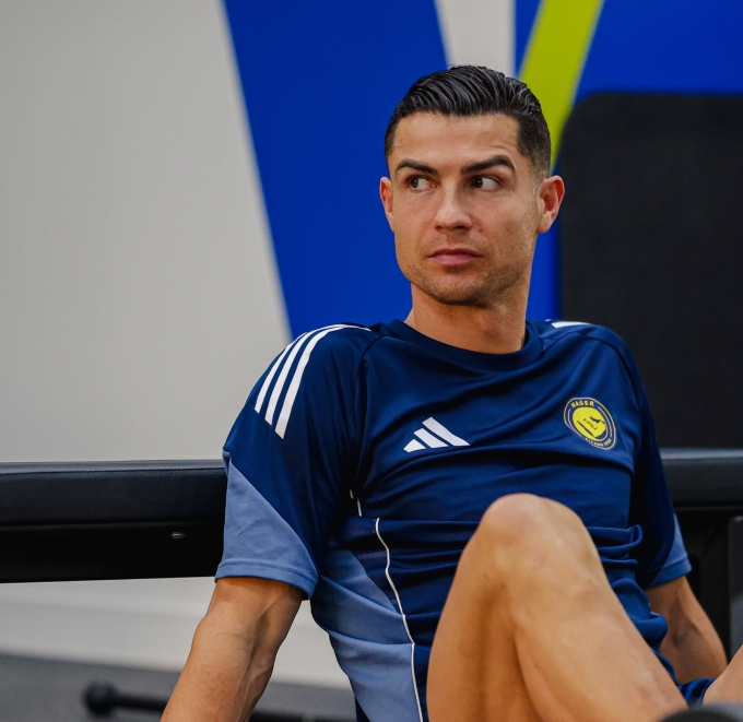Bức ảnh Ronaldo tập tại phòng gym được truyền thông Al Nassr đăng tải lúc 2h50 giờ Hà Nội hôm nay 3/3. Ảnh: Al Nassr FC