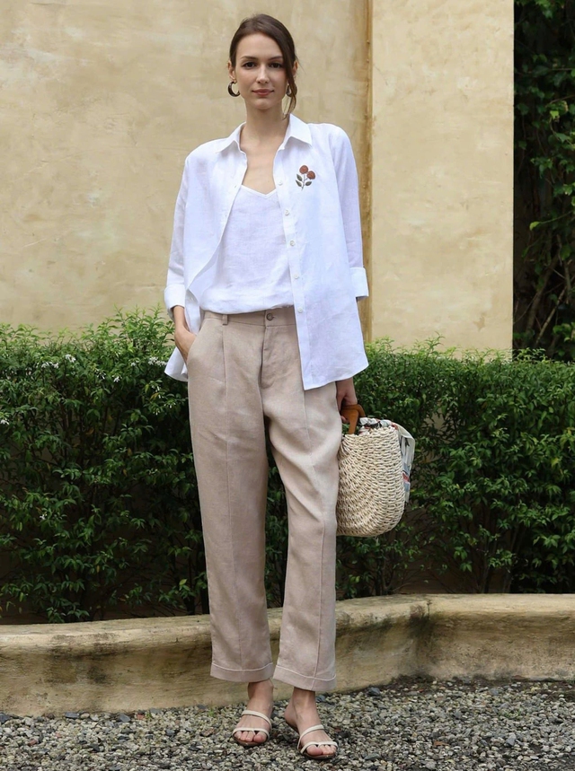 Thoáng mát cả ngày dài với trang phục linen tự nhiên- Ảnh 6. Thoáng mát cả ngày dài với trang phục linen tự nhiên- Ảnh 6.