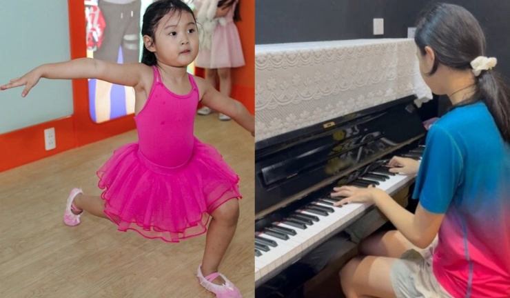 Con gái 13 tuổi cao 1,78 m của Hoa hậu Hương Giang 6 Từ nhỏ, gia đình khuyến khích Panda thử sức với nhiều hoạt động như vẽ, múa ballet, chơi các môn thể thao.