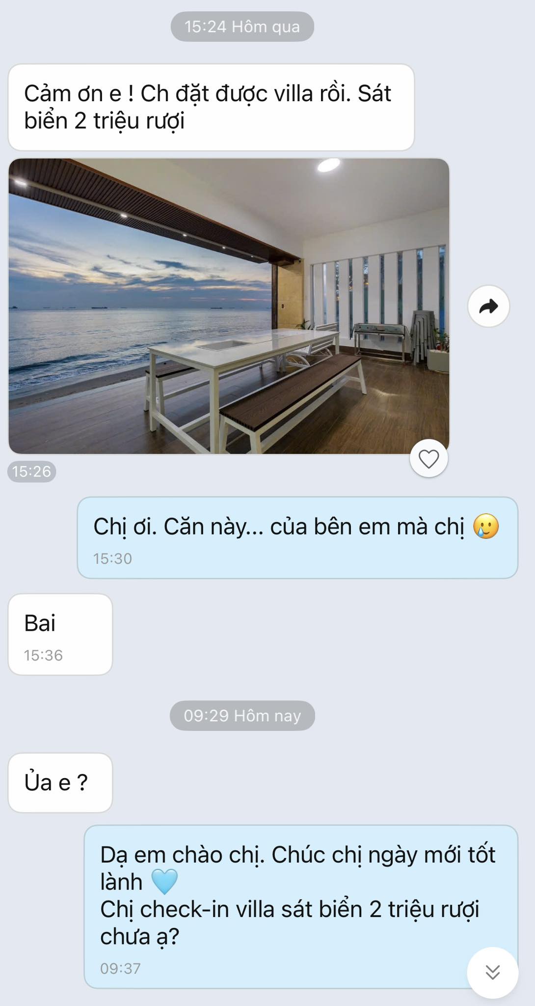 Mặc cả villa Vũng Tàu từ 6 triệu xuống 2 triệu không thành, vị khách quay lại 