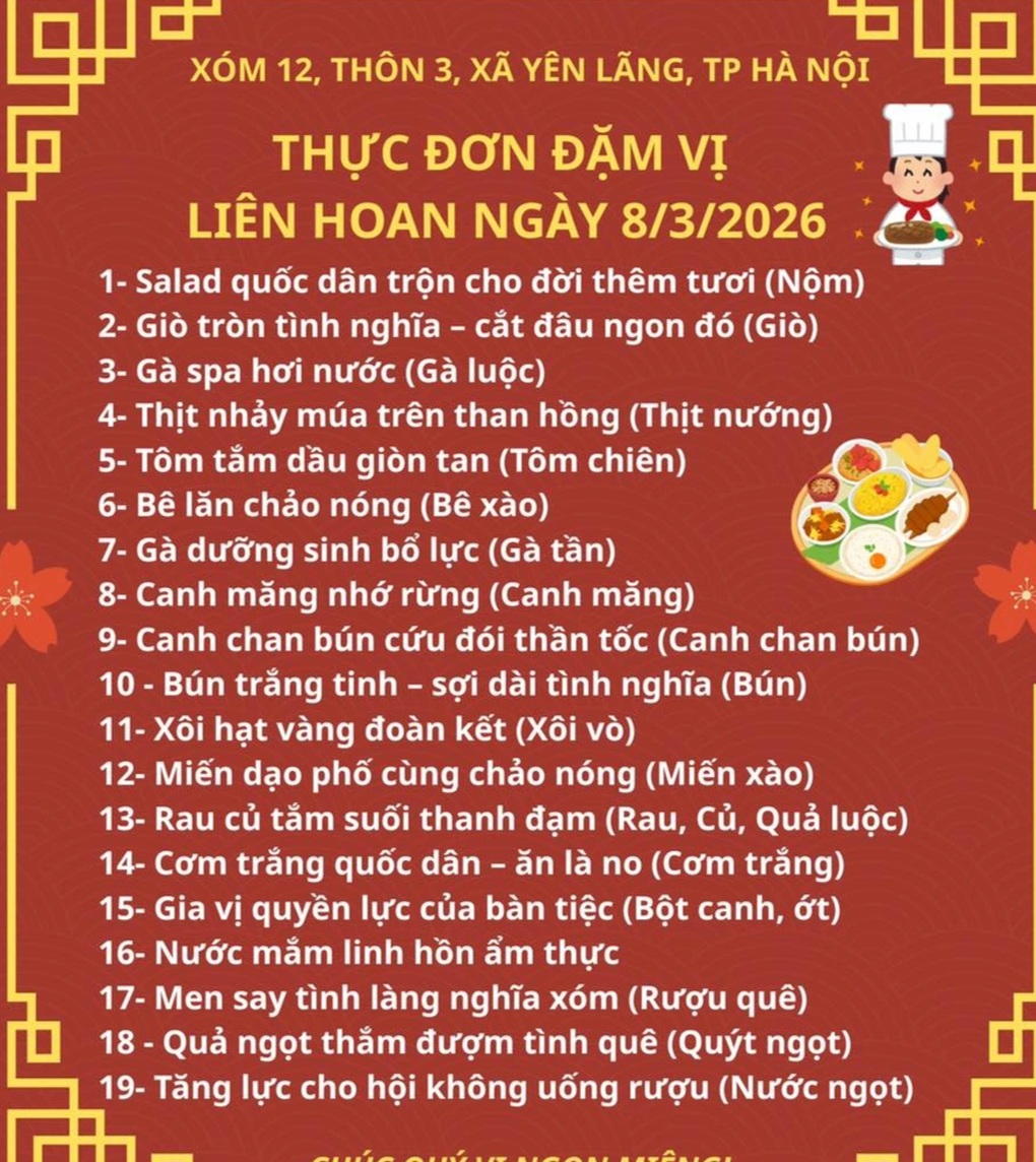 Xóm ở Hà Nội góp 40 triệu đồng dựng rạp, bày 24 mâm cỗ đãi chị em ngày 8/3 - 3