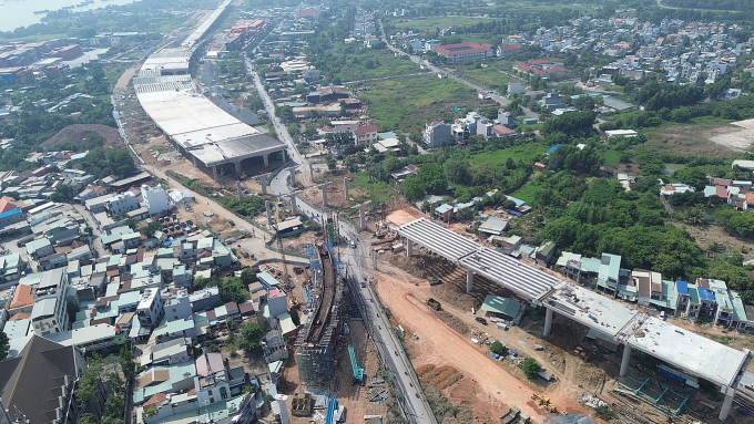 Nút giao Tân Vạn nhìn từ trên cao, ngày 9/3. Ảnh: Giang Anh