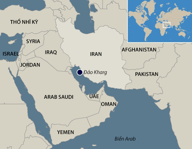Vị trí đảo Kharg. Đồ họa: CNBC