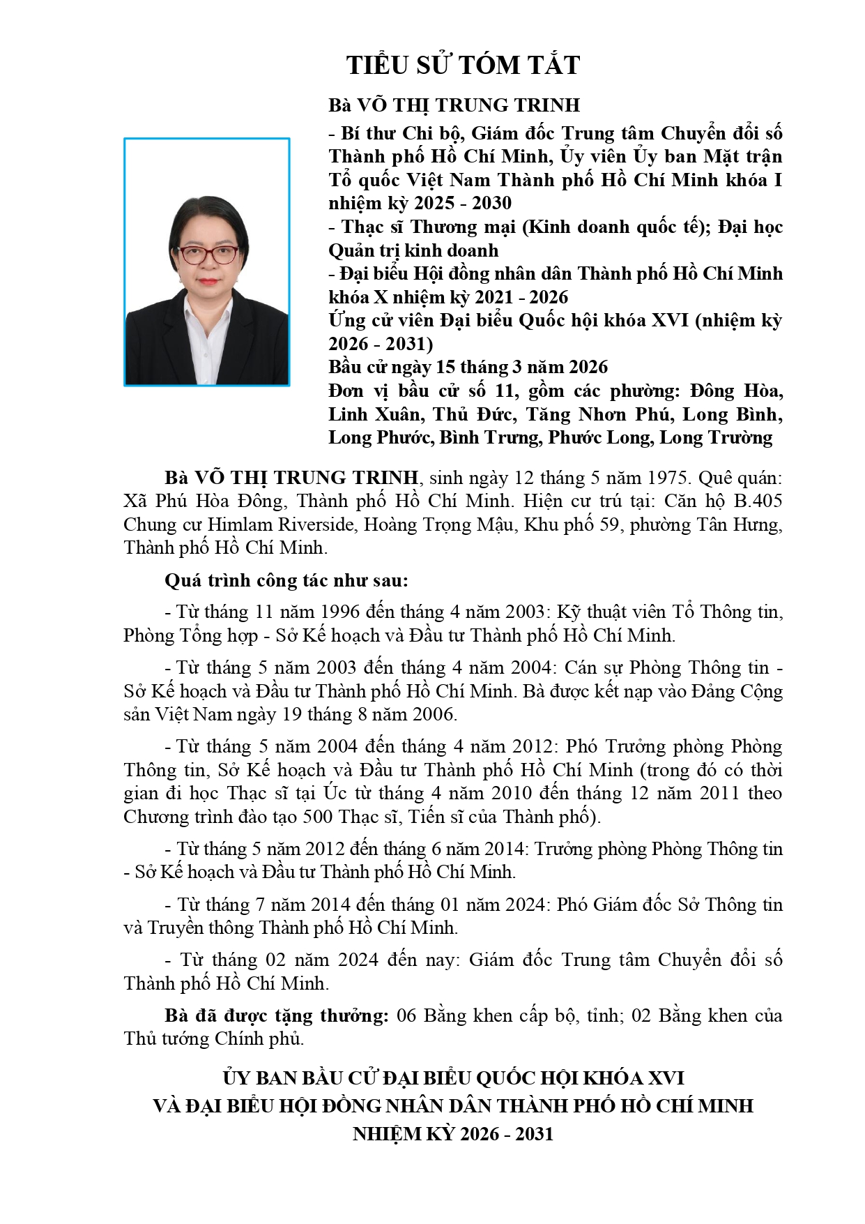 Bà Võ Thị Trung Trinh cam kết thúc đẩy chuyển đổi số để phục vụ người dân tốt hơn - Ảnh 3.