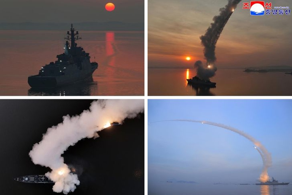 Ông Kim Jong-un và con gái giám sát vụ thử tên lửa từ tàu khu trục - 2