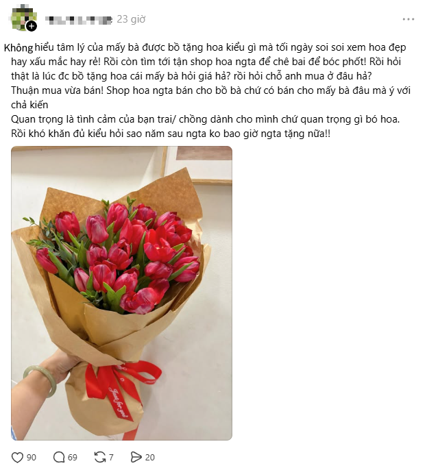 Trend bóc phốt hoa bạn trai tặng: Loạt chủ shop hoa 