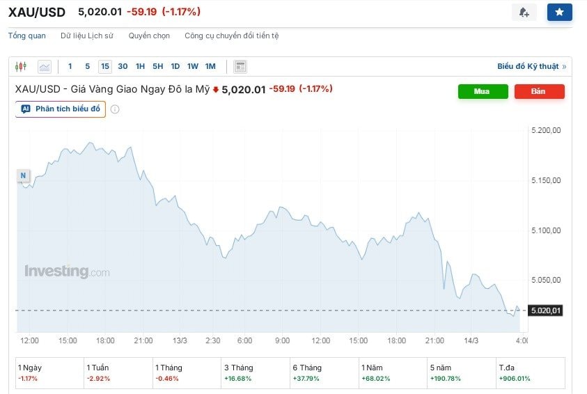 Giá vàng hôm nay 14/3: Vàng nhẫn lỗ ròng 9,2 triệu đồng/lượng sau 10 ngày- Ảnh 2.