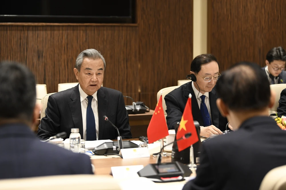 Bộ trưởng Vương Nghị tại cuộc trao đổi. Ảnh: BNG. bo-truong-ngoai-giao-viet-nam-trung-quoc-trao-doi-chien-luoc-1.jpg