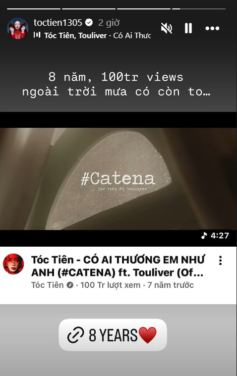 Tóc Tiên tâm trạng, nhắc về kỉ niệm cùng Touliver: “Ngoài trời mưa có còn to?”- Ảnh 2.