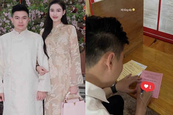 Hôn nhân viên mãn của 2 hoa hậu họ Đỗ, cùng có chồng tham gia ứng cử đại biểu HĐND 4 Hoa hậu Đỗ Thị Hà chia sẻ ảnh hộ tống chồng đi bầu cử.