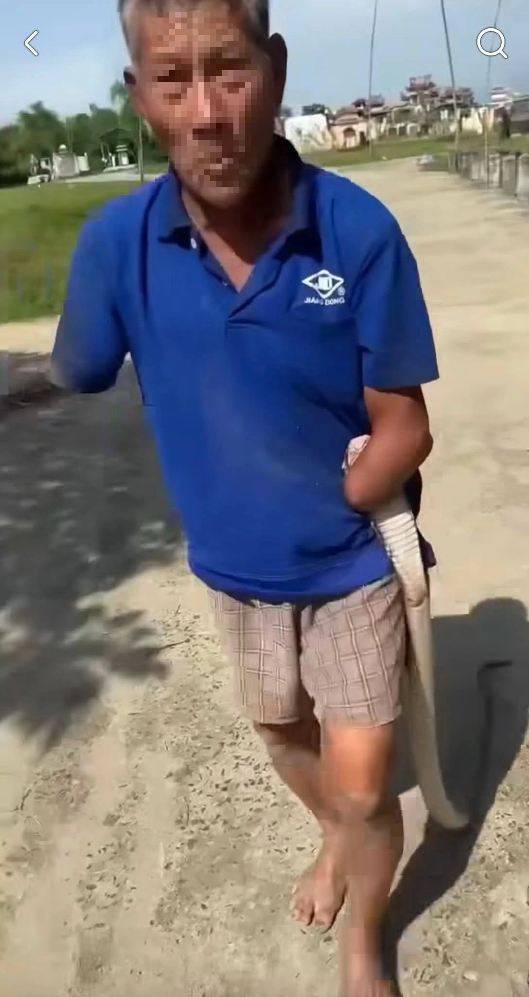 Con trai kể khoảnh khắc cụ ông cụt 2 tay kẹp rắn hổ mang đem về nhà- Ảnh 3. Con trai kể khoảnh khắc cụ ông cụt 2 tay kẹp rắn hổ mang đem về nhà- Ảnh 3.