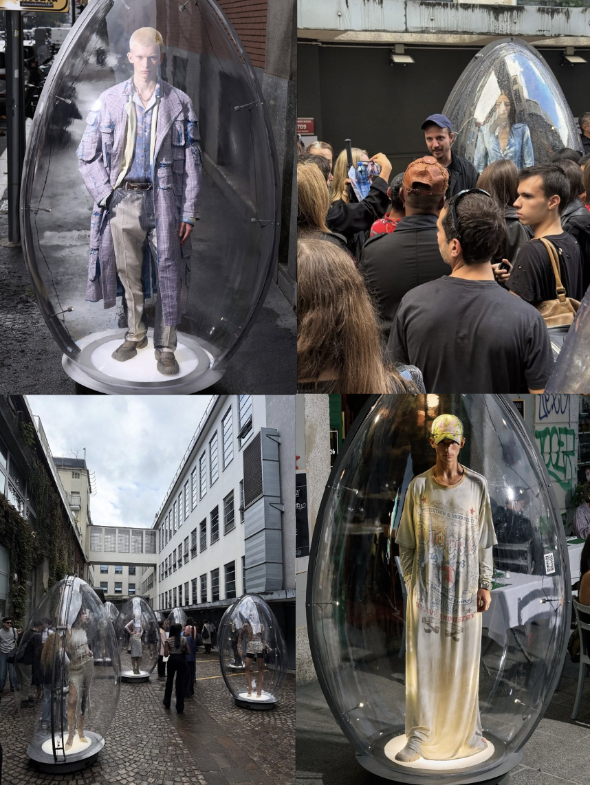 Tranh cãi: Diesel nhốt người mẫu Trung Quốc trong lồng kính giữa trời lạnh, nhiều người phán 