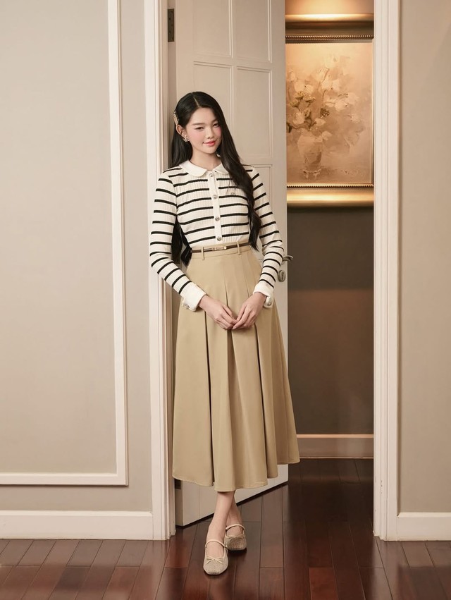 Váy xếp ly, điểm nhấn cho phong cách công sở hiện đại- Ảnh 5.