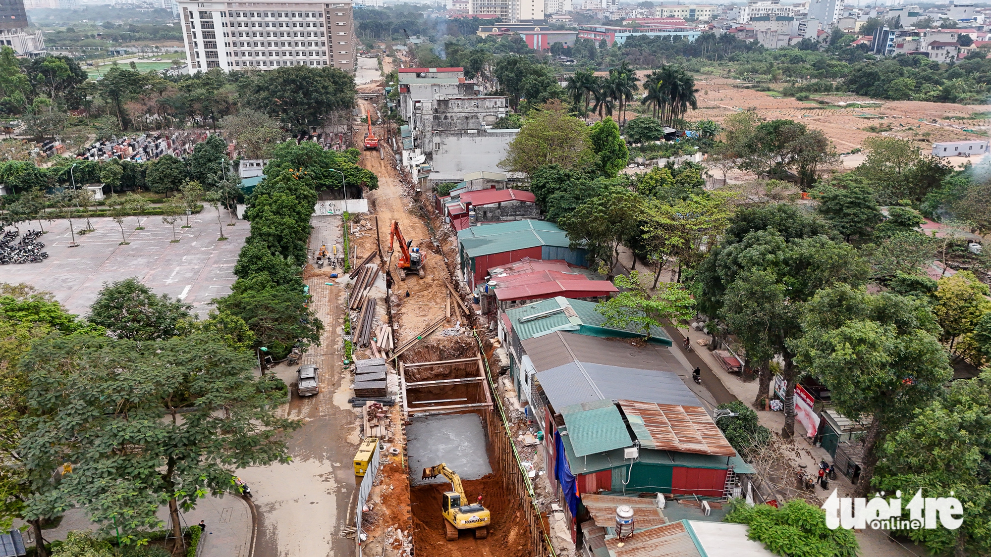 Cận cảnh loạt 'đại công trường' các dự án chống ngập ở Hà Nội đang hối hả thi công - Ảnh 13.