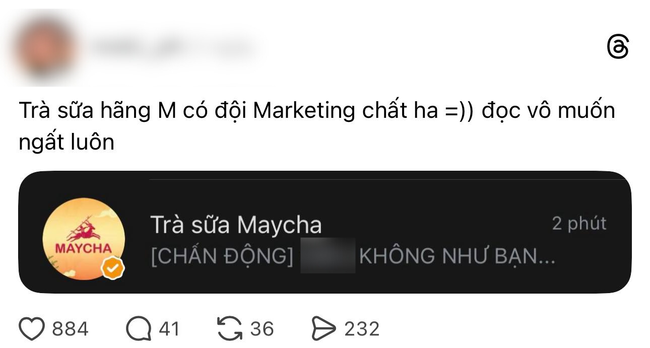 Quảng cáo trà sữa trên Zalo nhưng chơi chữ phản cảm, MayCha nói gì?- Ảnh 2.