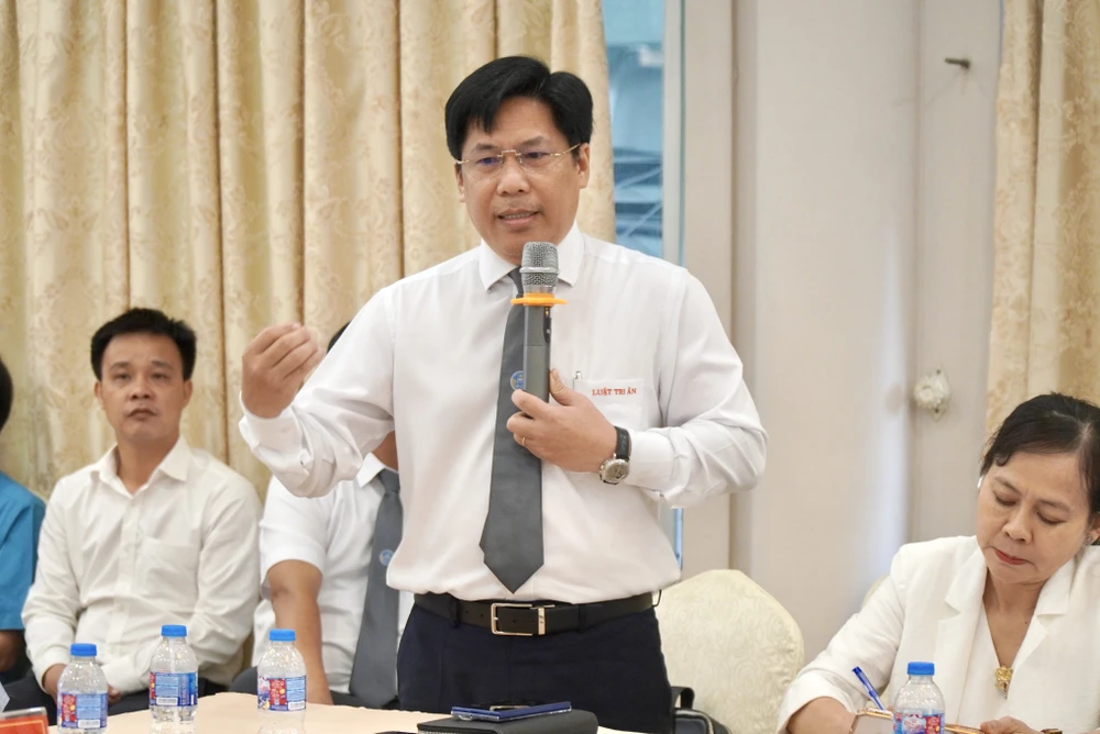 Luật sư tham gia ý kiến để góp ý đối với dự án Luật Luật sư sửa đổi. Ảnh: VŨ HỘI luật sư 2.jpg