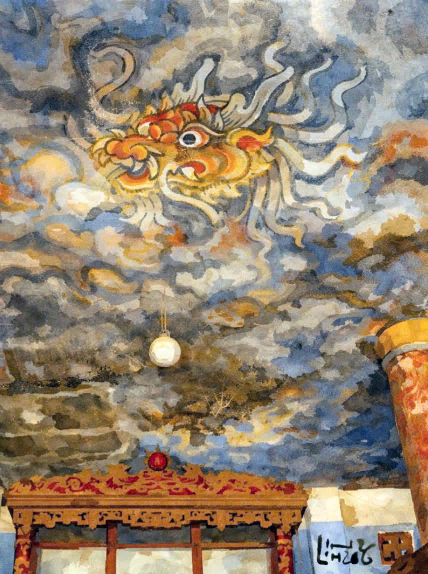 Ngôi chùa có bức tranh trần khổng lồ - Ảnh 2. Ngôi chùa có bức tranh trần khổng lồ - Ảnh 2.