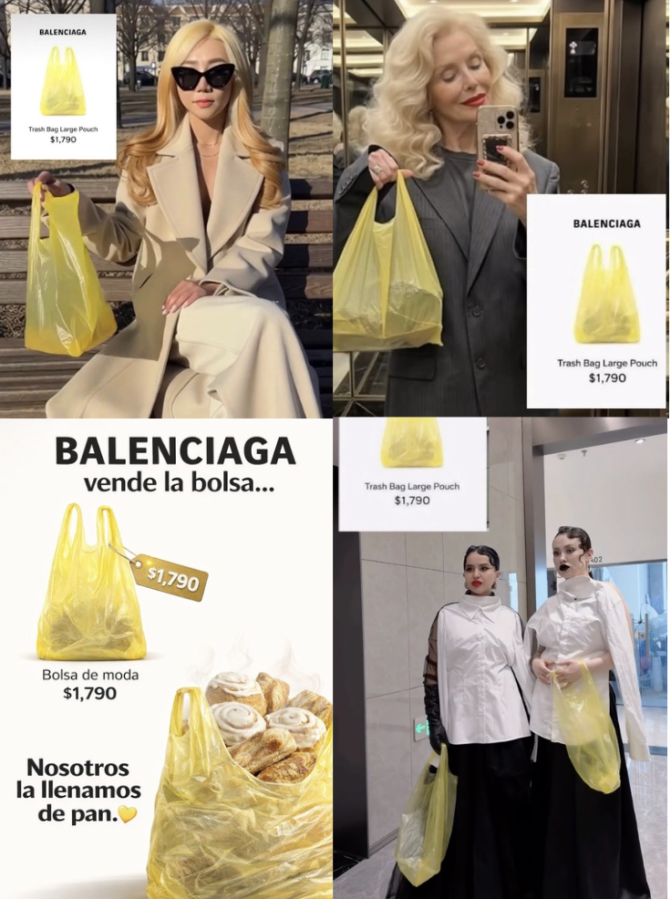 Túi nylon vàng của Trương Tịnh Nghi đang giúp Balenciaga thành 