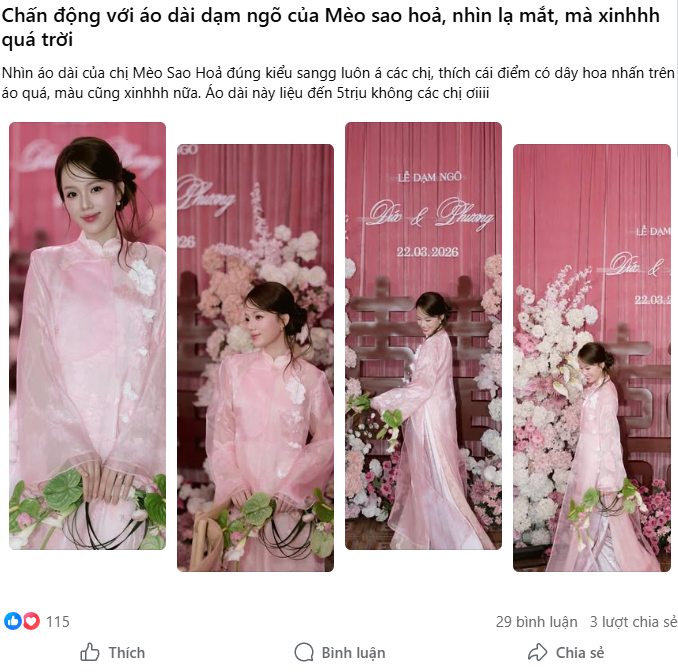 Cô dâu hot nhất TikTok hôm nay: Diện áo dài xinh phát sáng, cả cõi mạng 