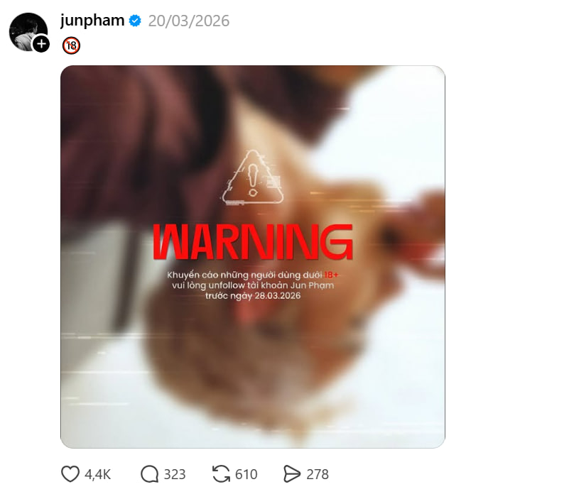 MV phản cảm của Jun Phạm không giới hạn độ tuổi, ekip chỉ khuyên người dùng dưới 18 tuổi hủy theo dõi các tài khoản cá nhân- Ảnh 2.
