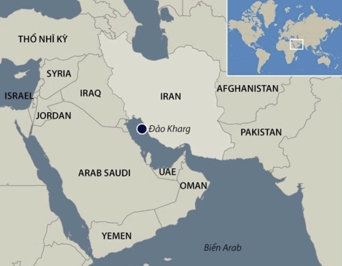 Vị trí đảo Kharg. Đồ họa: CNBC