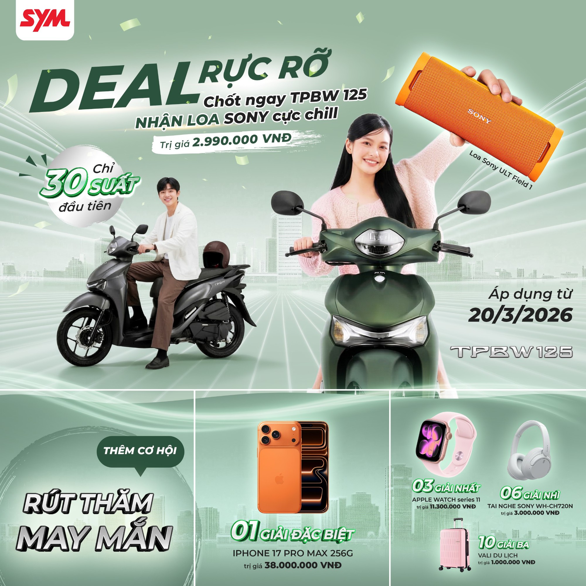 Sắm SYM TPBW 125 nhận ngay loa Sony cùng cơ hội săn hệ sinh thái công nghệ- Ảnh 4. Sắm SYM TPBW 125 nhận ngay loa Sony cùng cơ hội săn hệ sinh thái công nghệ- Ảnh 4.