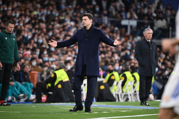 Pochettino thất vọng khi PSG bị Real Madrid loại ở vòng 1/8 Champions League 2022. Ảnh: LÉquipe