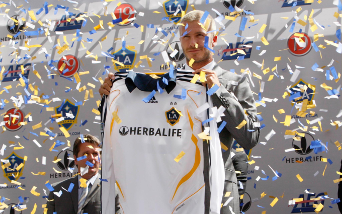 David Beckham ra mắt LA Galaxy năm 2007. Ảnh: LA Galaxy