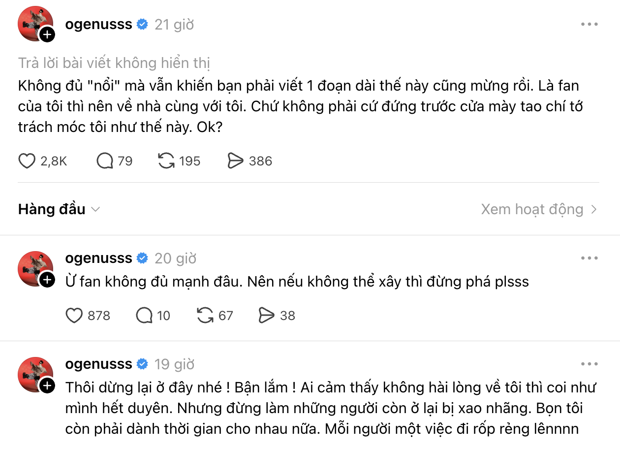 OgeNus phản hồi khi bị chỉ trích chỉ lo yêu đương: “Cảm thấy không hài lòng về tôi thì coi như mình hết duyên”- Ảnh 3.