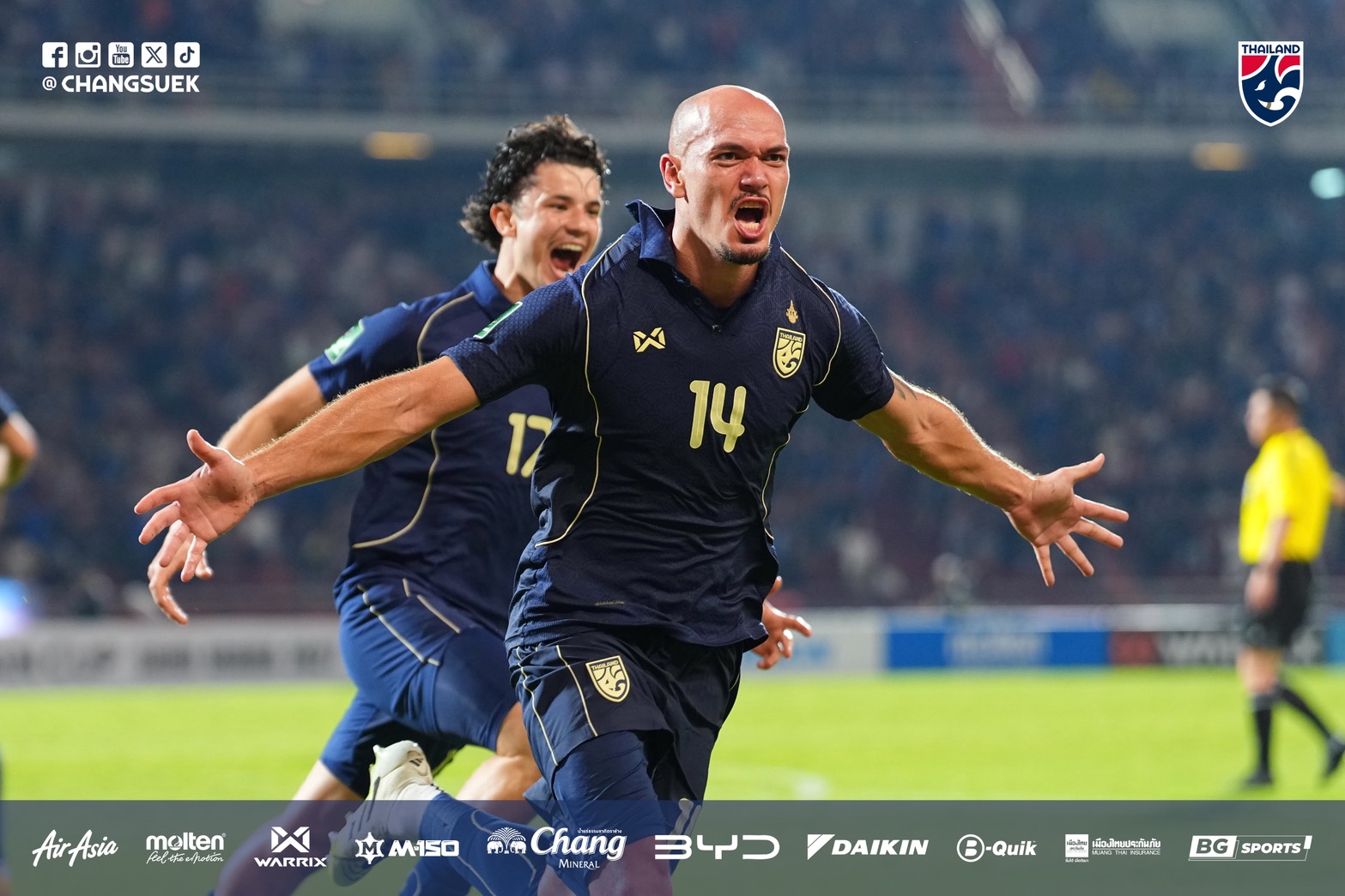 Đội tuyển Thái Lan thắng Turkmenistan phút 89, lách khe cửa hẹp giành vé Asian Cup 2027- Ảnh 4.