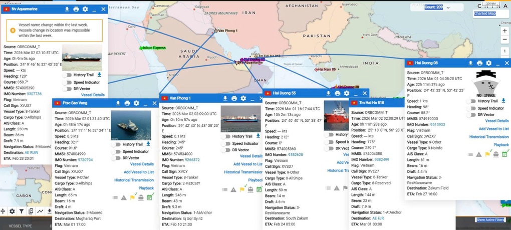 8 tàu và 160 thuyền viên Việt Nam đang ở điểm nóng Trung Đông - 1