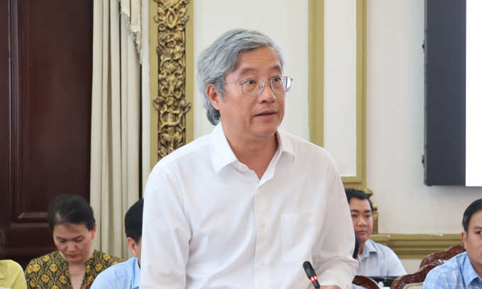 Ông Phạm Bình An, Phó viện trưởng Viện Nghiên cứu phát triển TP HCM (HIDS) tại hội thảo chiều 13/3. Ảnh: VPUB