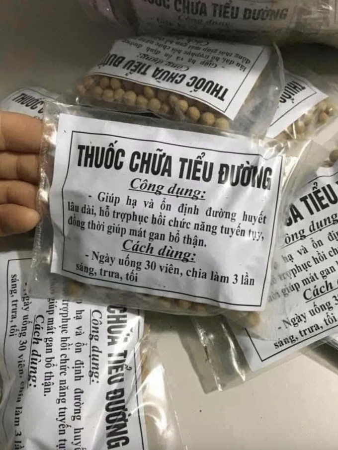 Một loại thuốc chữa tiểu đường tự xưng gia truyền quảng cáo trên mạng. Ảnh chụp màn hình