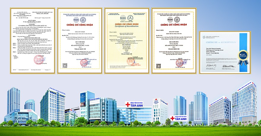 Trung tâm Chẩn đoán hình ảnh, Xét nghiệm, Giải phẫu bệnh - Tế bào của BVĐK Tâm Anh tại TP.HCM và Hà Nội đạt chuẩn ISO quốc tế, khẳng định năng lực chuyên môn và chất lượng theo tiêu chuẩn toàn cầu.