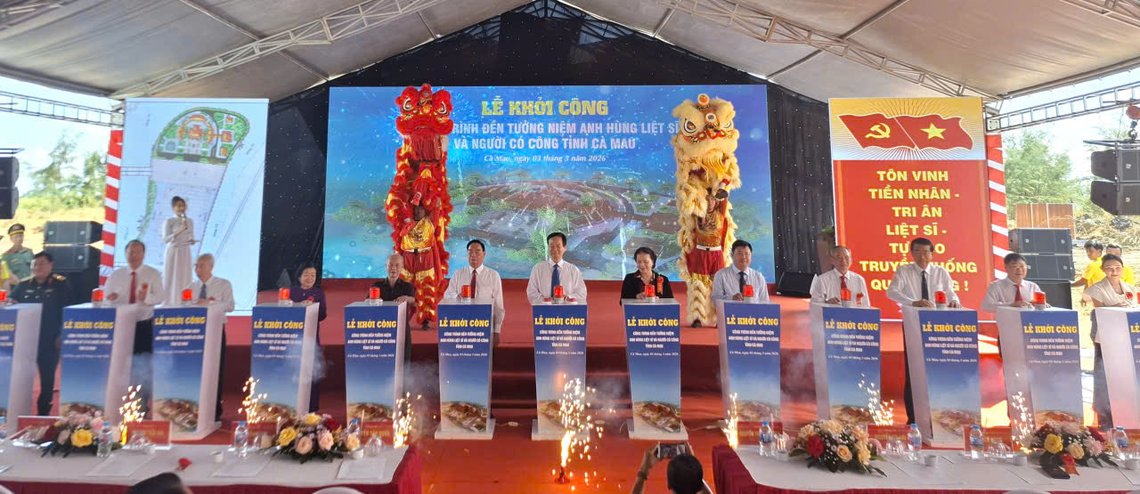 Cà Mau khởi công đền tưởng niệm 40.000 liệt sĩ, người có công 1 Cà Mau khởi công Đền Tưởng niệm hơn 320 tỉ đồng - Ảnh 1.