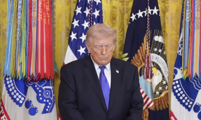 Tổng thống Mỹ Donald Trump trong một buổi lễ tại Nhà Trắng hôm 2/3. Ảnh: AP