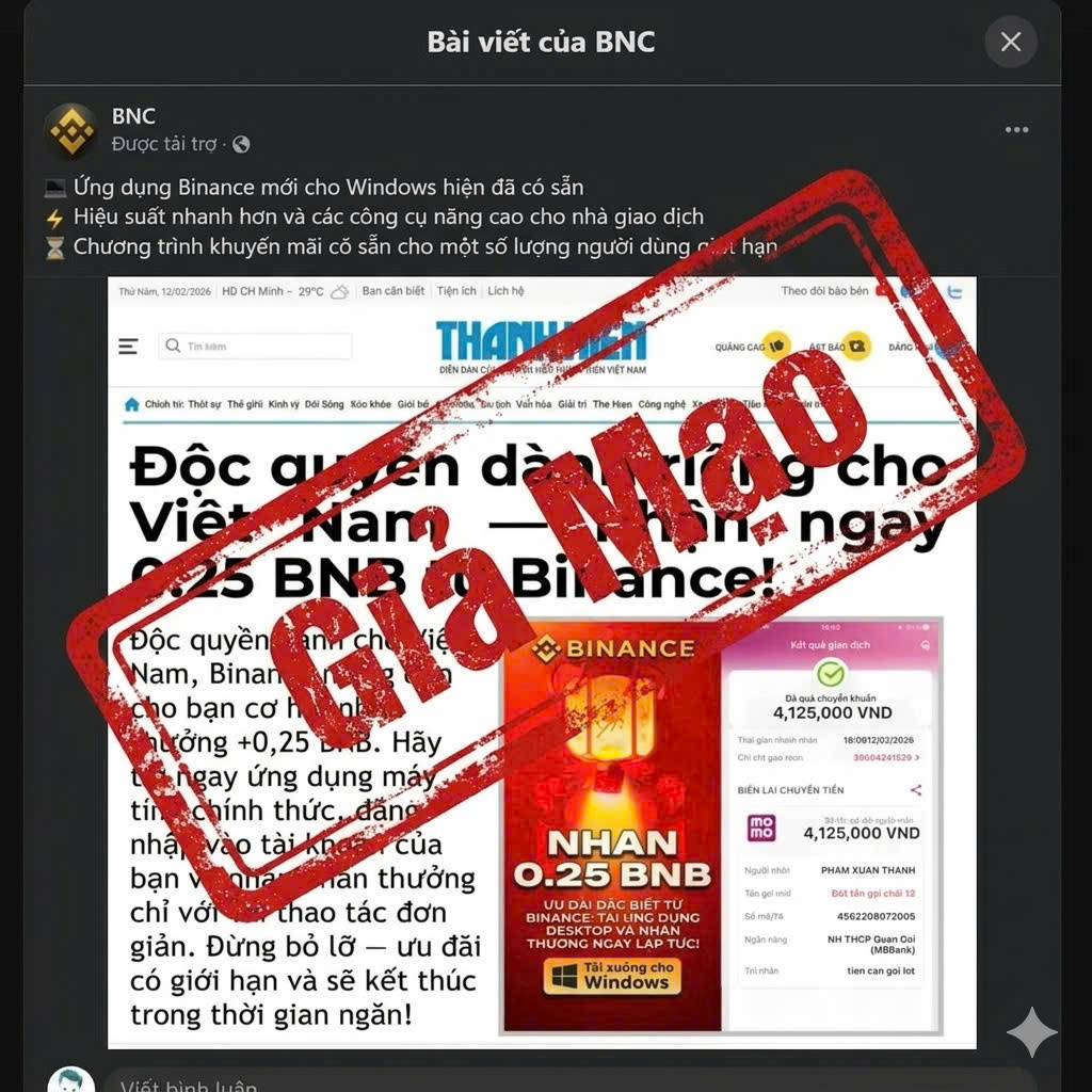 Cảnh báo tài khoản Facebook mạo danh Báo Thanh Niên để quảng bá tiền ảo- Ảnh 1.