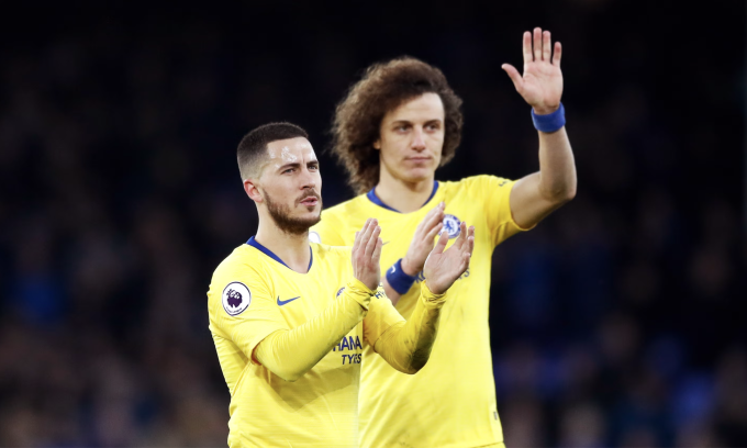 Eden Hazard và David Luiz là hai trong các thương vụ chuyển nhượng mà Chelsea mắc sai phạm dưới thời chủ cũ Abramovich, dẫn đến án phạt từ Ngoại hạng Anh ngày 16/3. Ảnh: PA