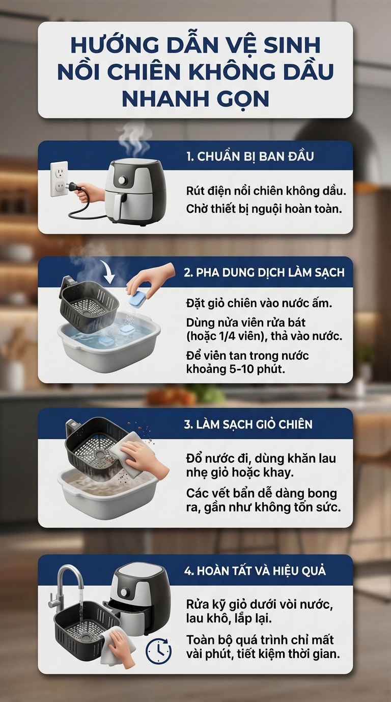 Nồi chiên không dầu sạch như mới khi được vệ sinh bằng cách này: Chỉ mất 5 phút, không cần chà xát- Ảnh 3. Nồi chiên không dầu sạch như mới khi được vệ sinh bằng cách này: Chỉ mất 5 phút, không cần chà xát- Ảnh 3.