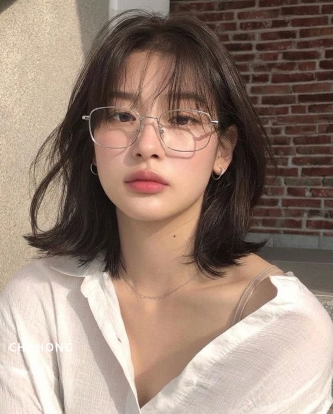 Tóc uốn chữ C giúp khuôn mặt tròn trông thanh thoát hơn. Ảnh: Instagram chahong_official