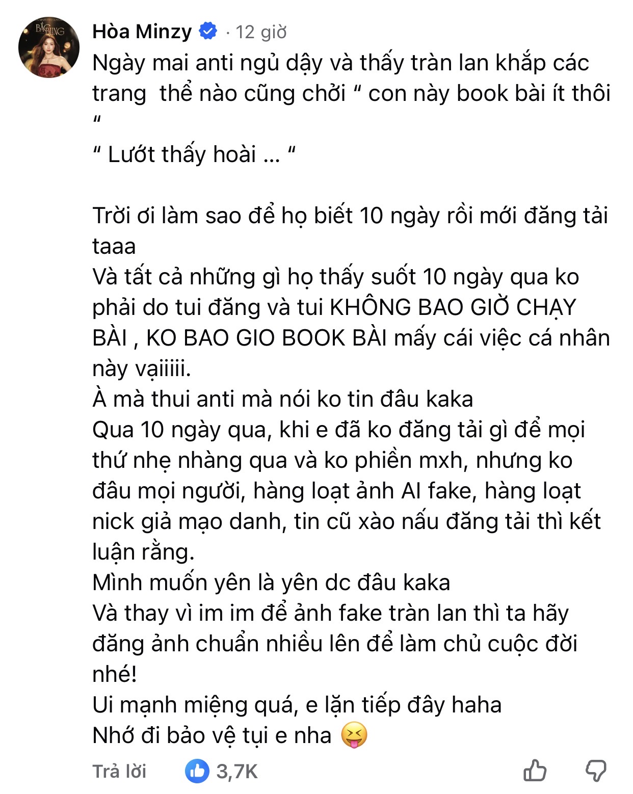 Có chuyện gì mà Hoà Minzy phải liên tục nhờ mọi người bảo vệ?- Ảnh 1.