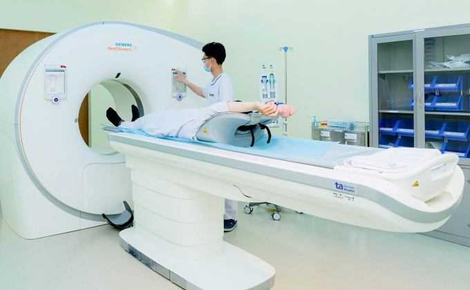 Chụp CT hơn 100.000 lát cắt Somatom Force VB30 giúp tầm soát đột quỵ tại Bệnh viện Đa khoa Tâm Anh. Ảnh: Bệnh viện cung cấp