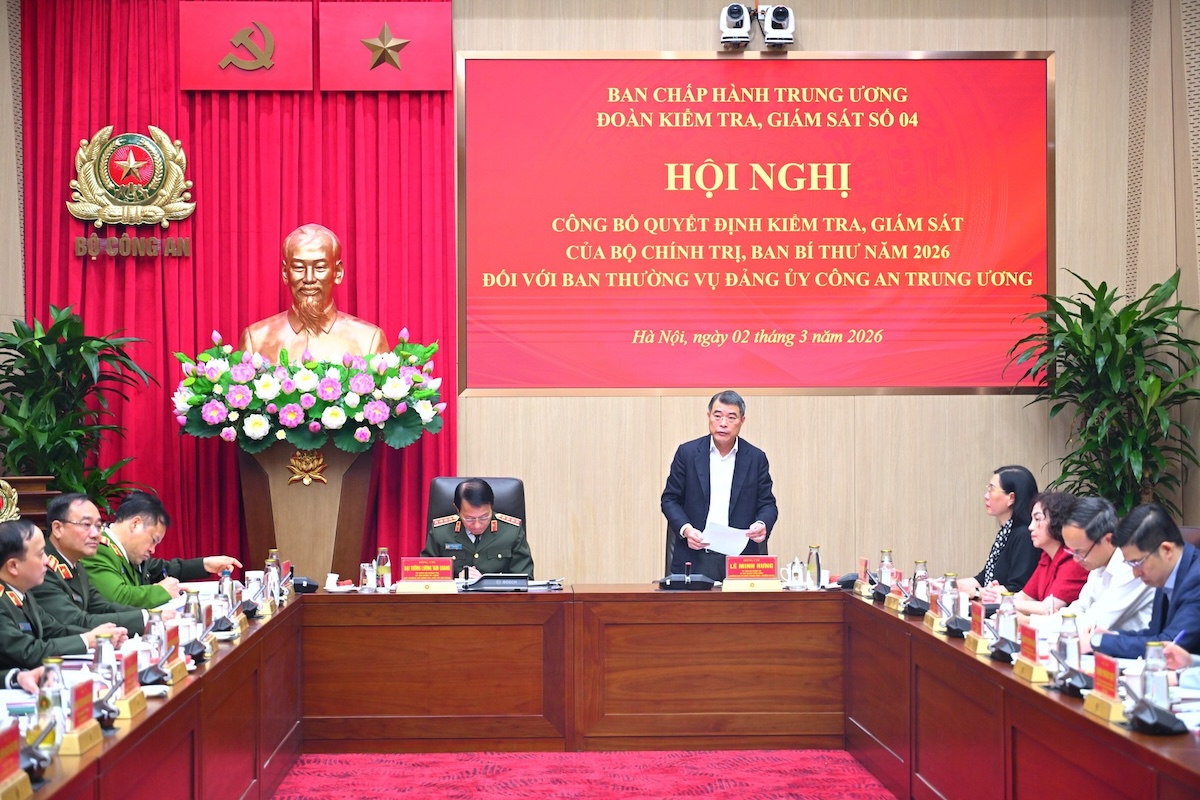 Công bố quyết định kiểm tra, giám sát của Bộ Chính trị với Ban Thường vụ Đảng ủy Công an Trung ương - Ảnh 1.